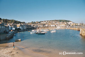 Mousehole harbour view